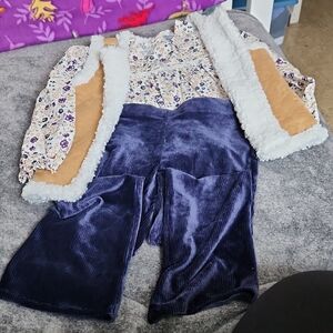 Tahari Floral and Navy Kids Matching Set